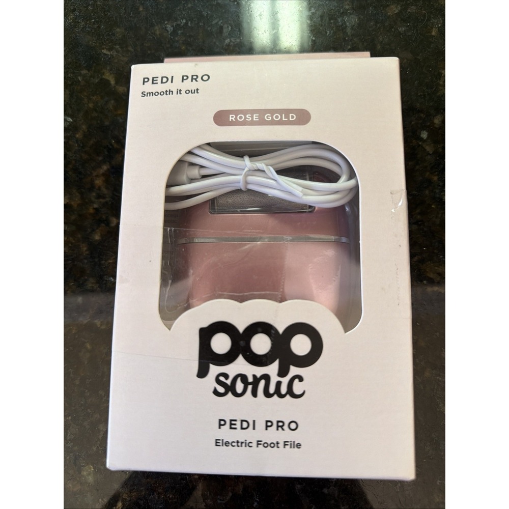Pop Sonic Pedi Pro Foot Pedicure Rose Gold NEW Rechargeable Foot File
